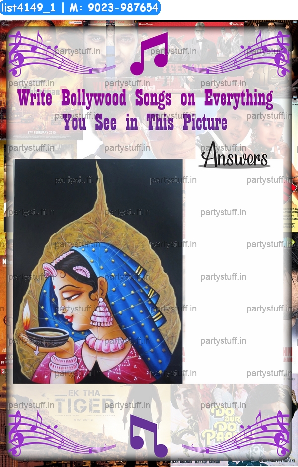 Write Bollywood songs on Picture Items