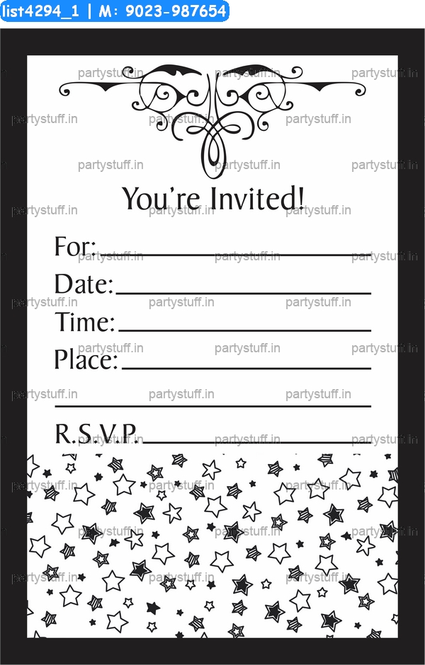 Black White Invitation Card 3