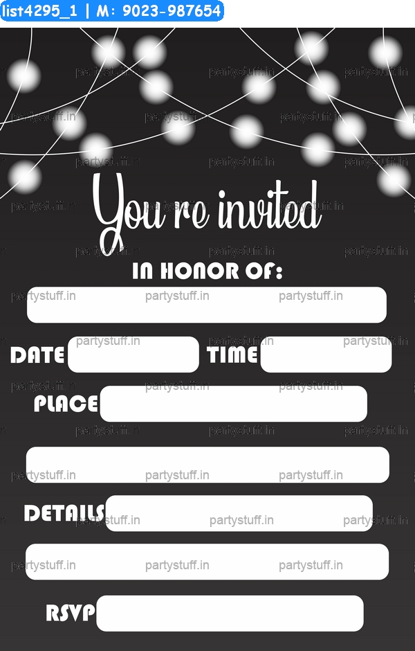 Black White Invitation Card 4