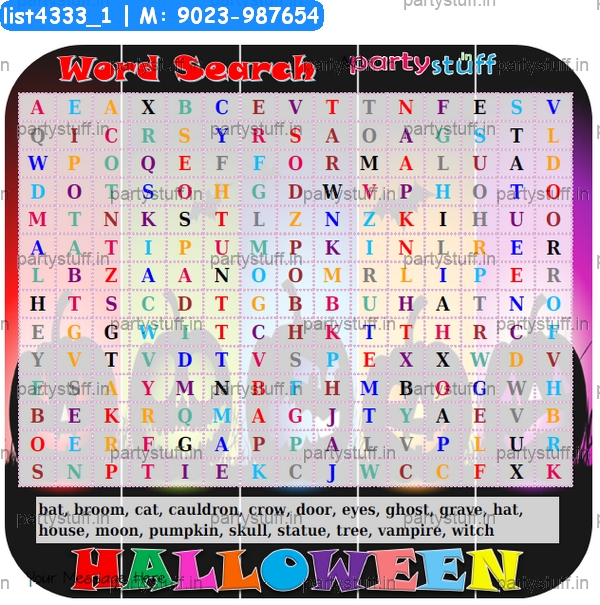 Halloween Word Search