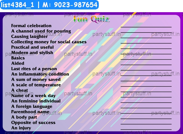 F fun quiz