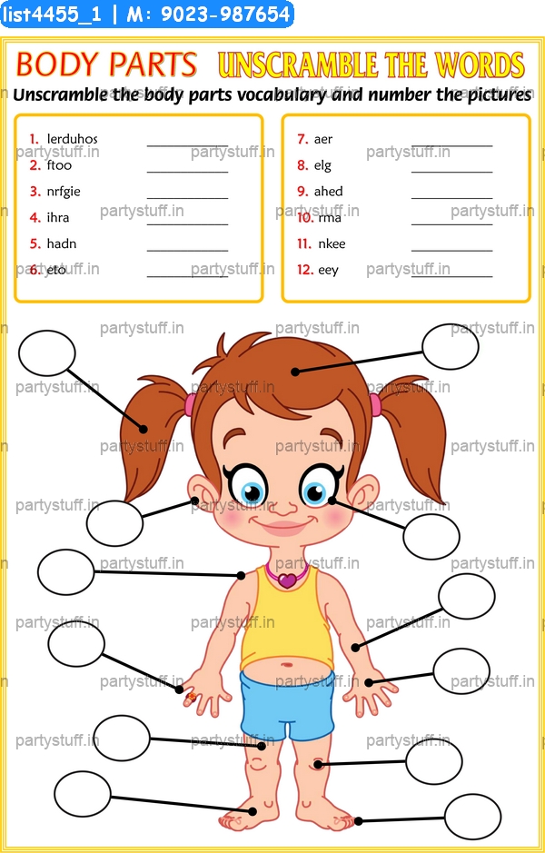 Body Parts Unscramble