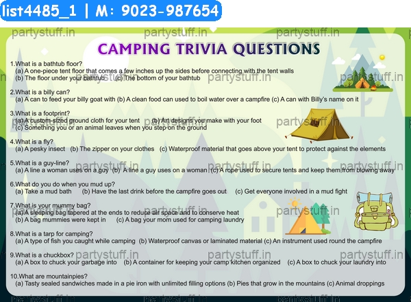 Carry on Camping Trivia Game, New Sealed! Hunting, fishing