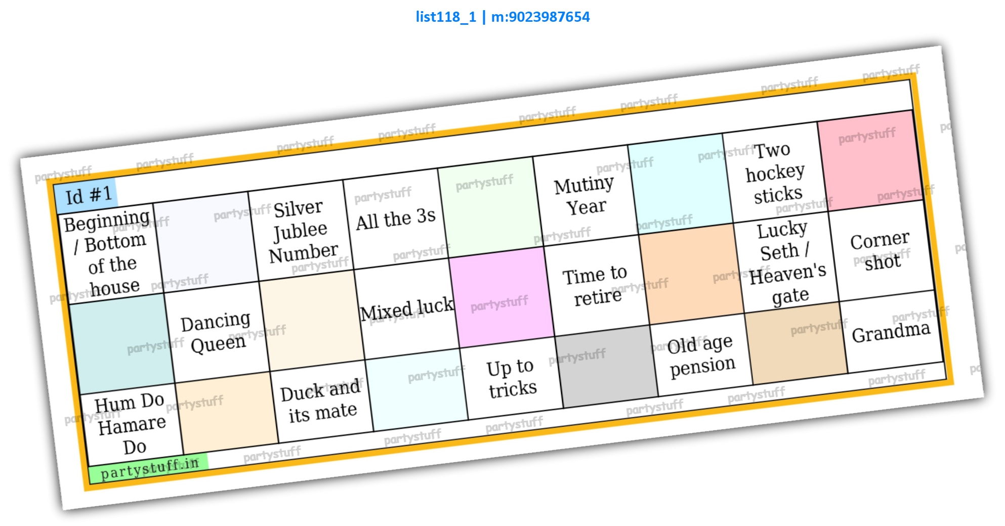 Number Nicknames | PDF list118_1 PDF Tambola Housie