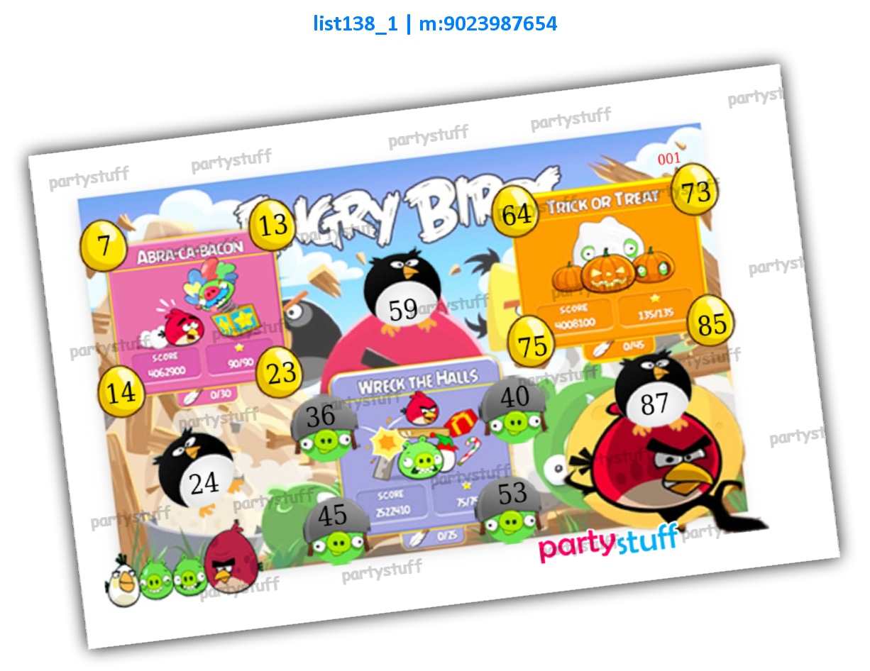 Angry Birds kukuba | PDF list138_1 PDF Tambola Housie