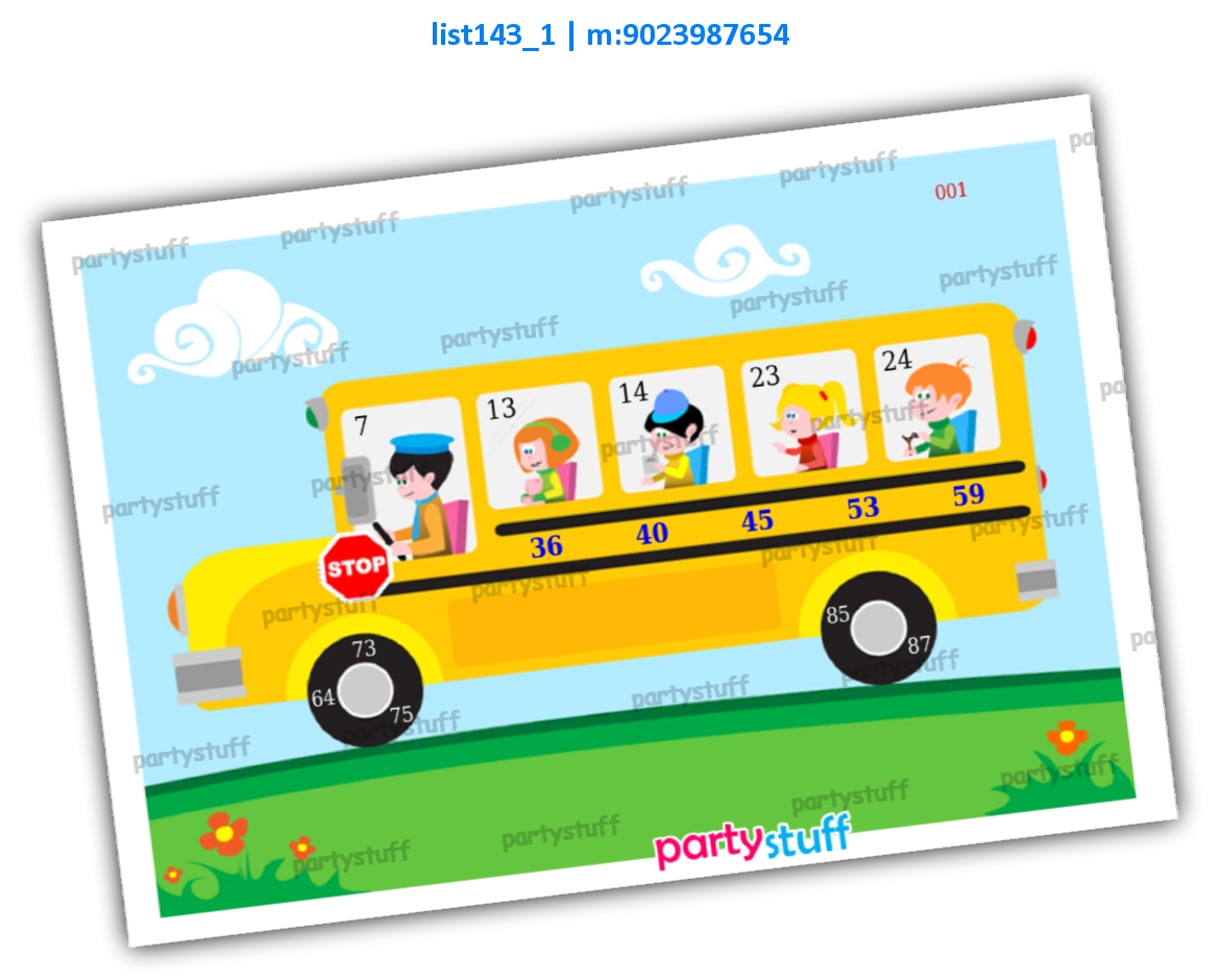 Back to School bus kukuba 2 | PDF list143_1 PDF Tambola Housie