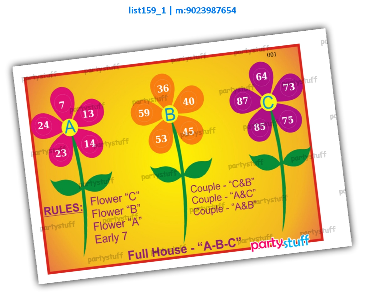 Flowers kukuba 1 | PDF list159_1 PDF Tambola Housie