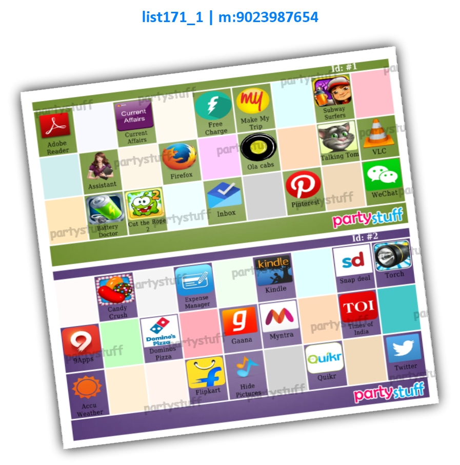 Mobile Apps Name Images | PDF list171_1 PDF Tambola Housie