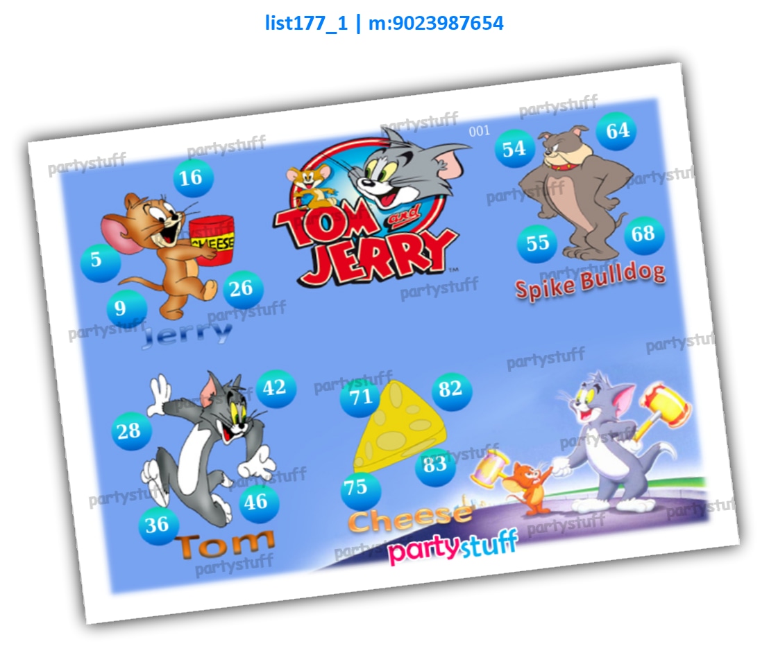 Tom and Jerry kukuba 1 | PDF list177_1 PDF Tambola Housie