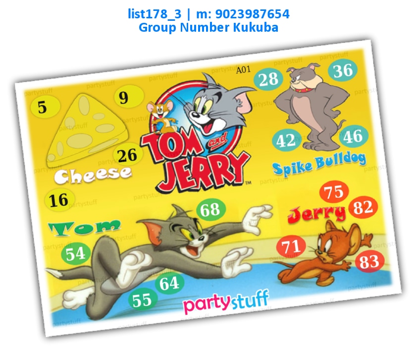 Tom and Jerry kukuba 2 | Printed list178_3 Printed Tambola Housie
