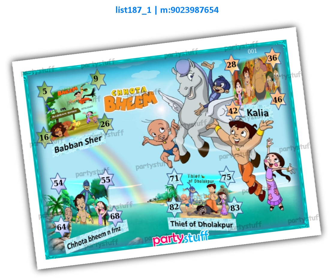 Chhota Bheem kukuba | PDF list187_1 PDF Tambola Housie