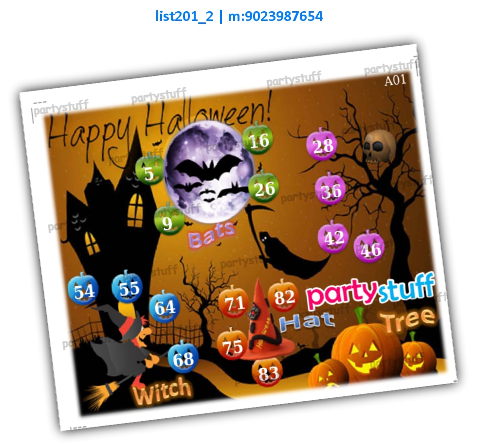 Halloween kukuba 2 list201_2 Printed Tambola Housie