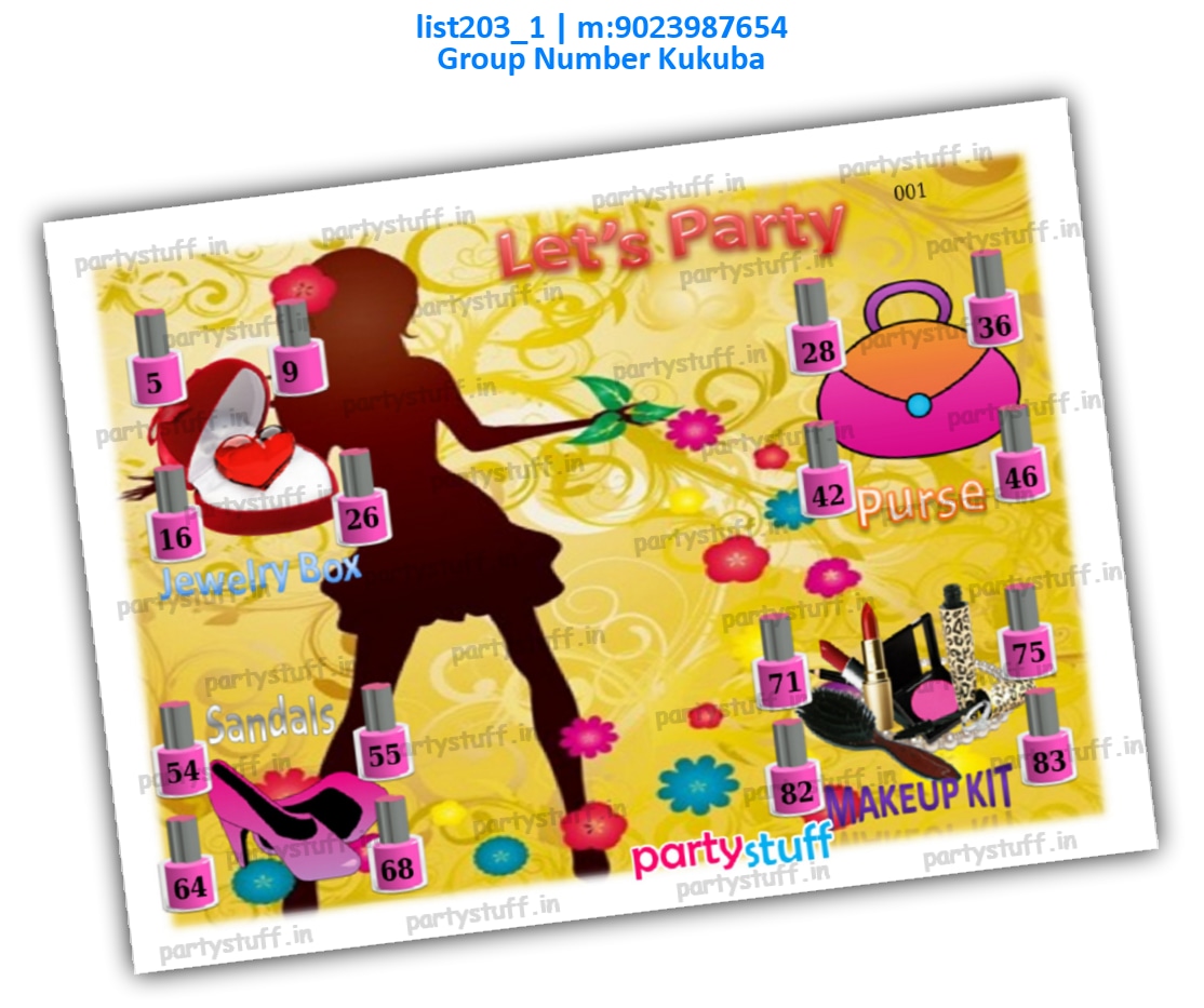 Girls Party kukuba 1 | PDF list203_1 PDF Tambola Housie