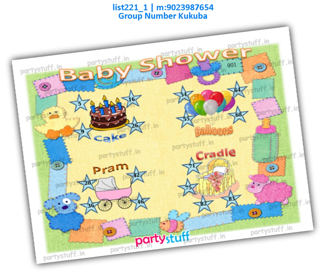 Baby Shower kukuba 6 | PDF list221_1 PDF Tambola Housie