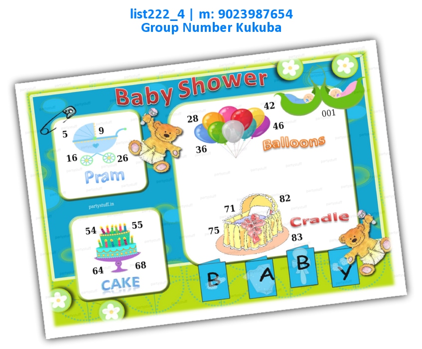 Baby Shower kukuba 7 | PDF list222_4 PDF Tambola Housie