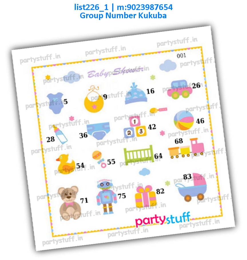 Baby Shower kukuba 11 | PDF list226_1 PDF Tambola Housie