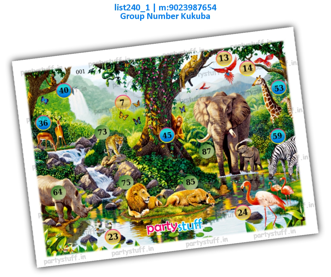 Jungle Safari kukuba 1 list240_1 PDF Tambola Housie