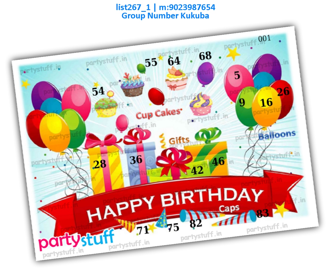 Birthday kukuba 1 | PDF list267_1 PDF Tambola Housie