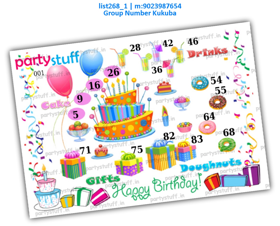 Birthday kukuba 2 list268_1 PDF Tambola Housie