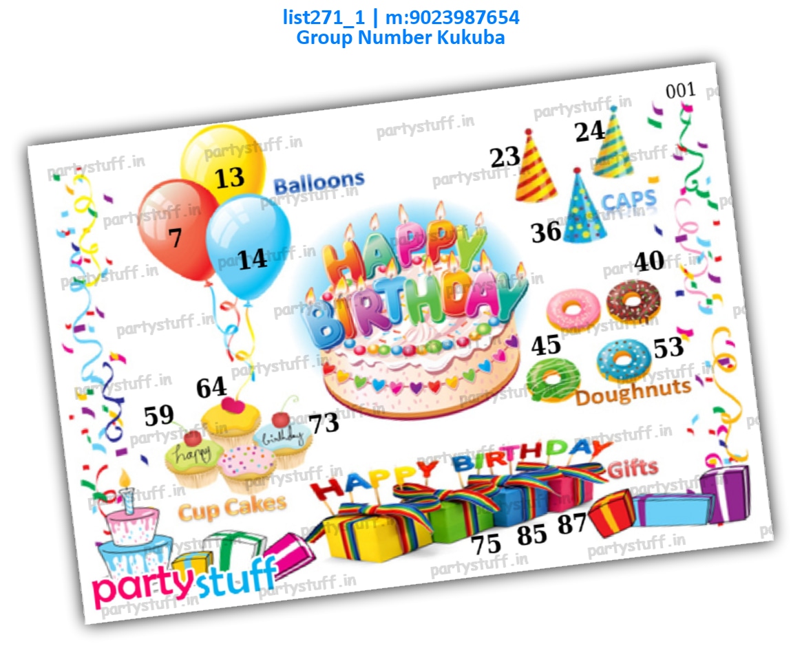 Birthday kukuba 8 list271_1 PDF Tambola Housie