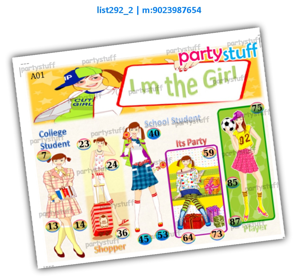 Girls kukuba 2 | Printed list292_2 Printed Tambola Housie