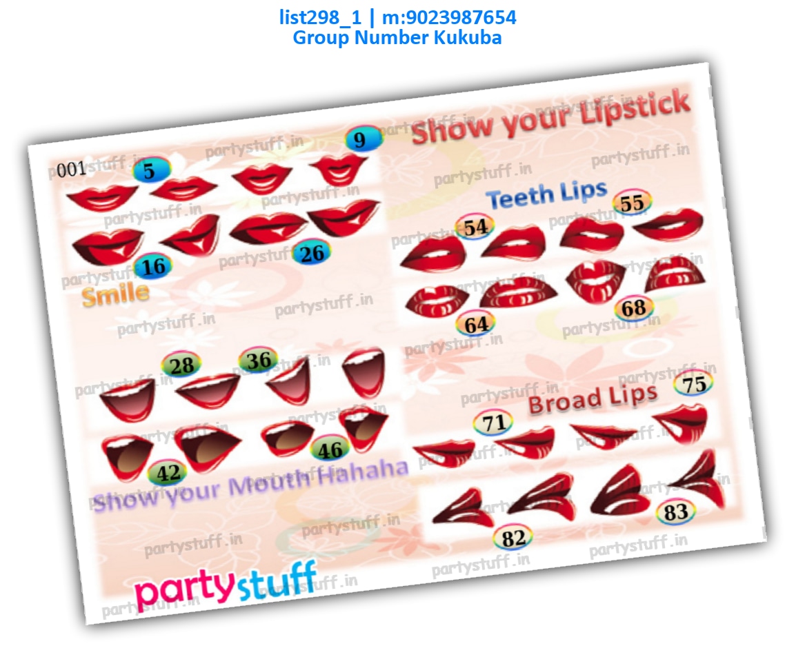 Lips kukuba 1 | PDF list298_1 PDF Tambola Housie