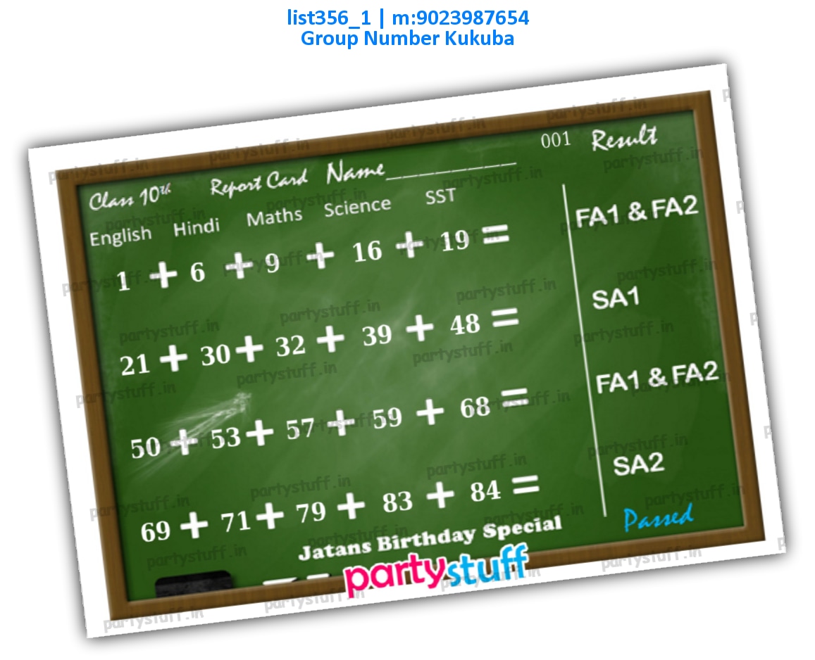 Report Card kukuba 1 | PDF list356_1 PDF Tambola Housie