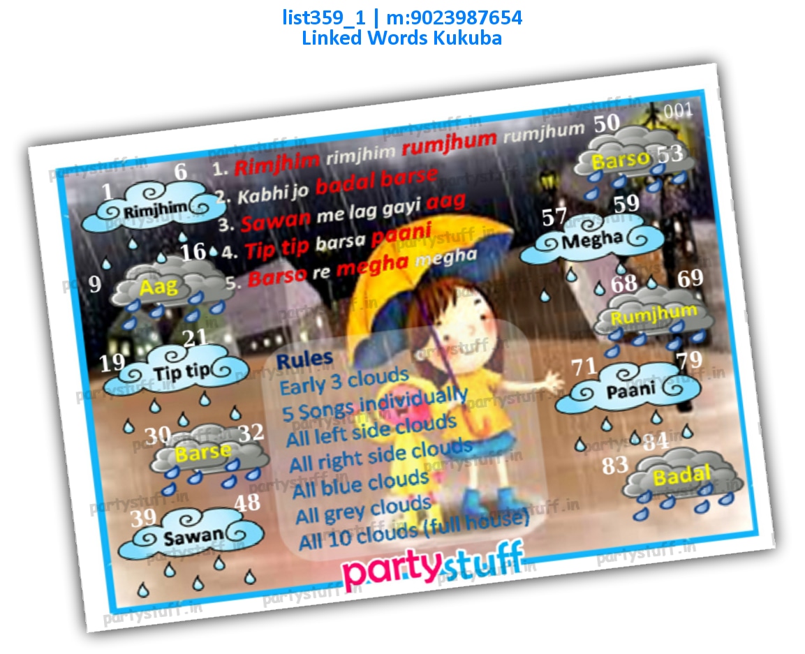 Rains Songs Strike kukuba 1 | PDF list359_1 PDF Tambola Housie