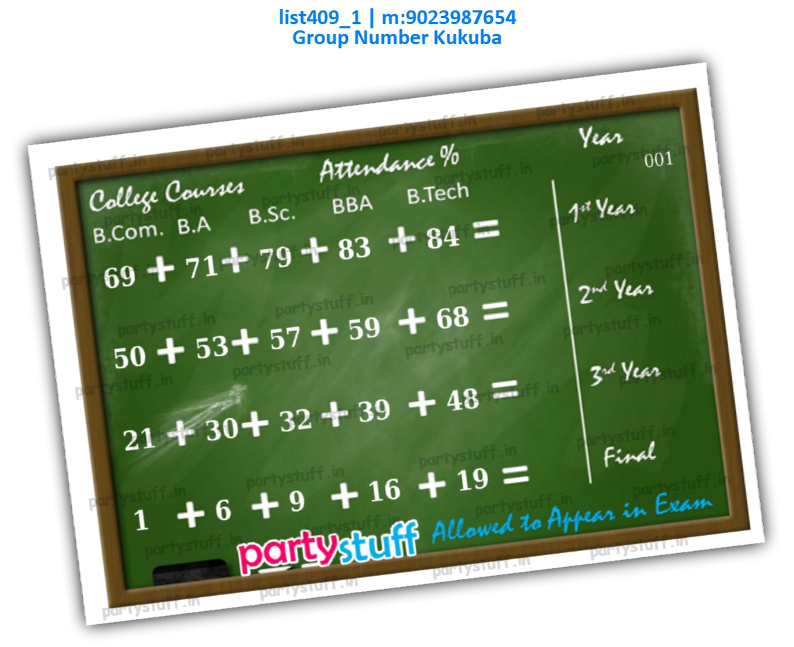 Attendance College kukuba 2 | PDF list409_1 PDF Tambola Housie