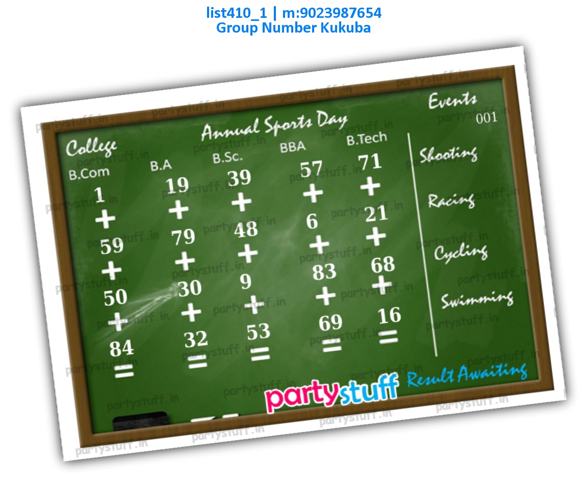 Sports Day College kukuba 3 | PDF list410_1 PDF Tambola Housie