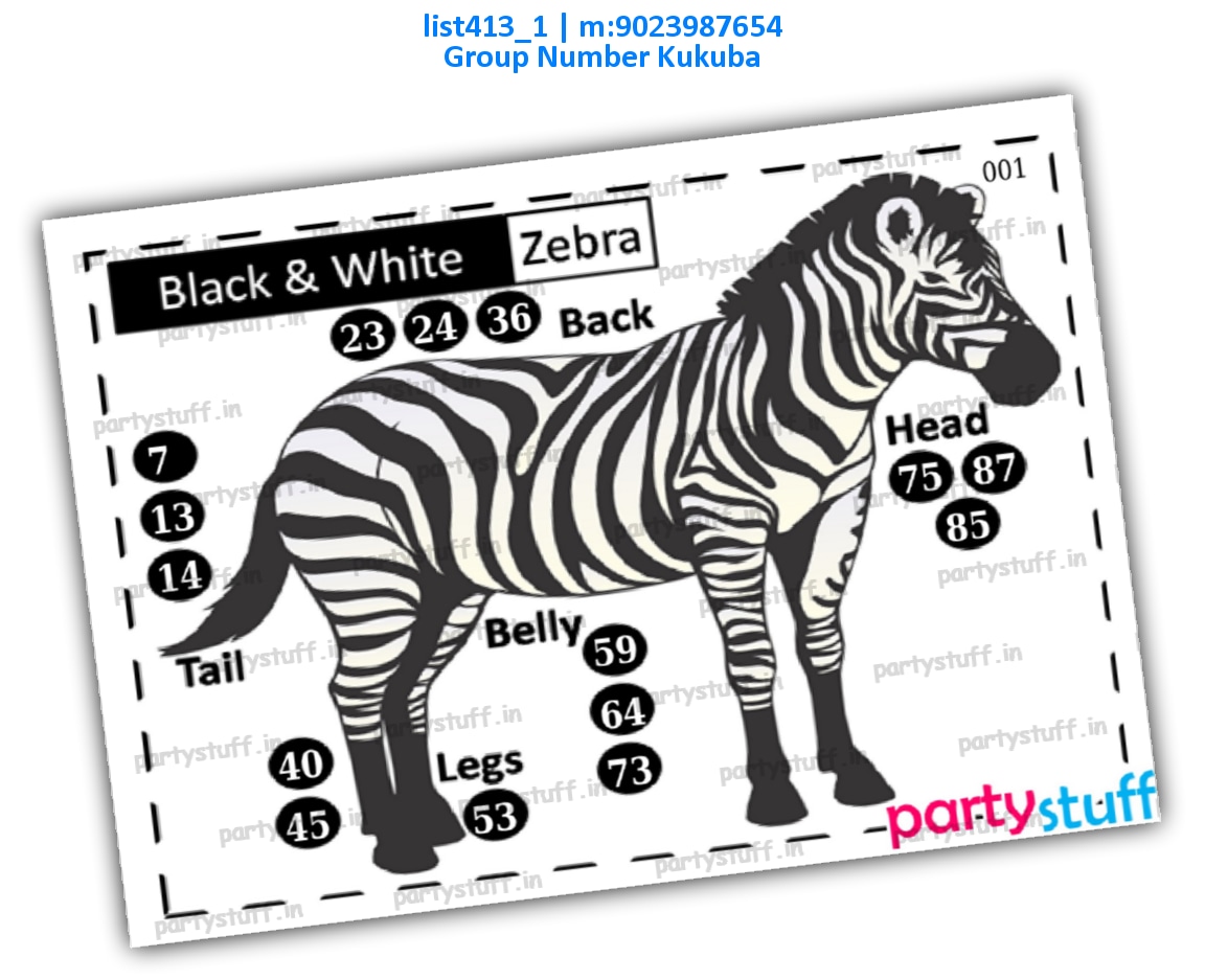 Black White Donkey kukuba 1 | PDF list413_1 PDF Tambola Housie