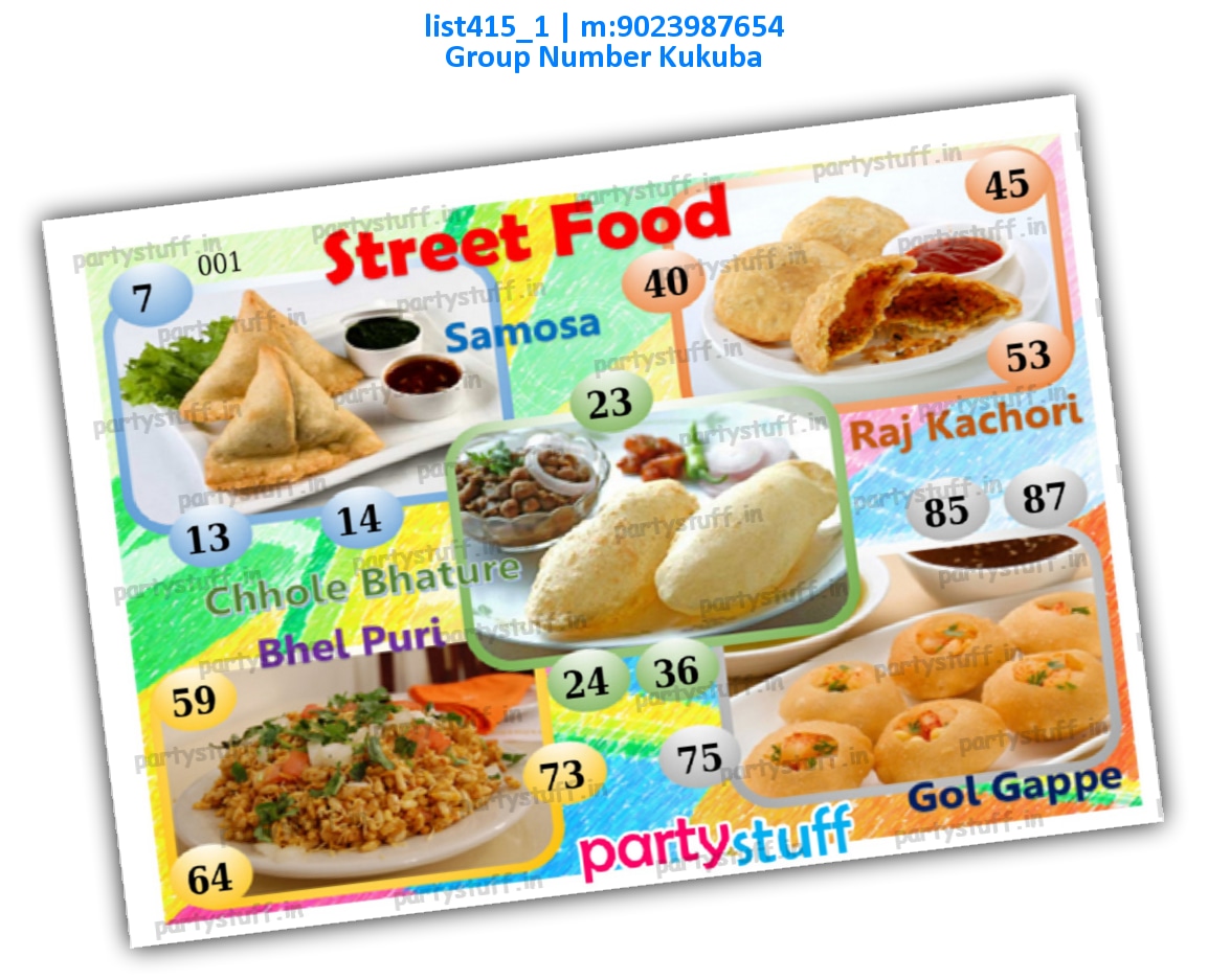 Street Food kukuba 3 | PDF list415_1 PDF Tambola Housie