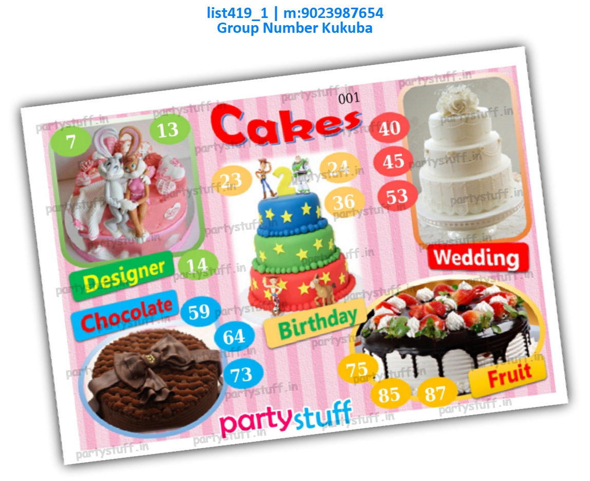 Cakes kukuba 1 | PDF list419_1 PDF Tambola Housie