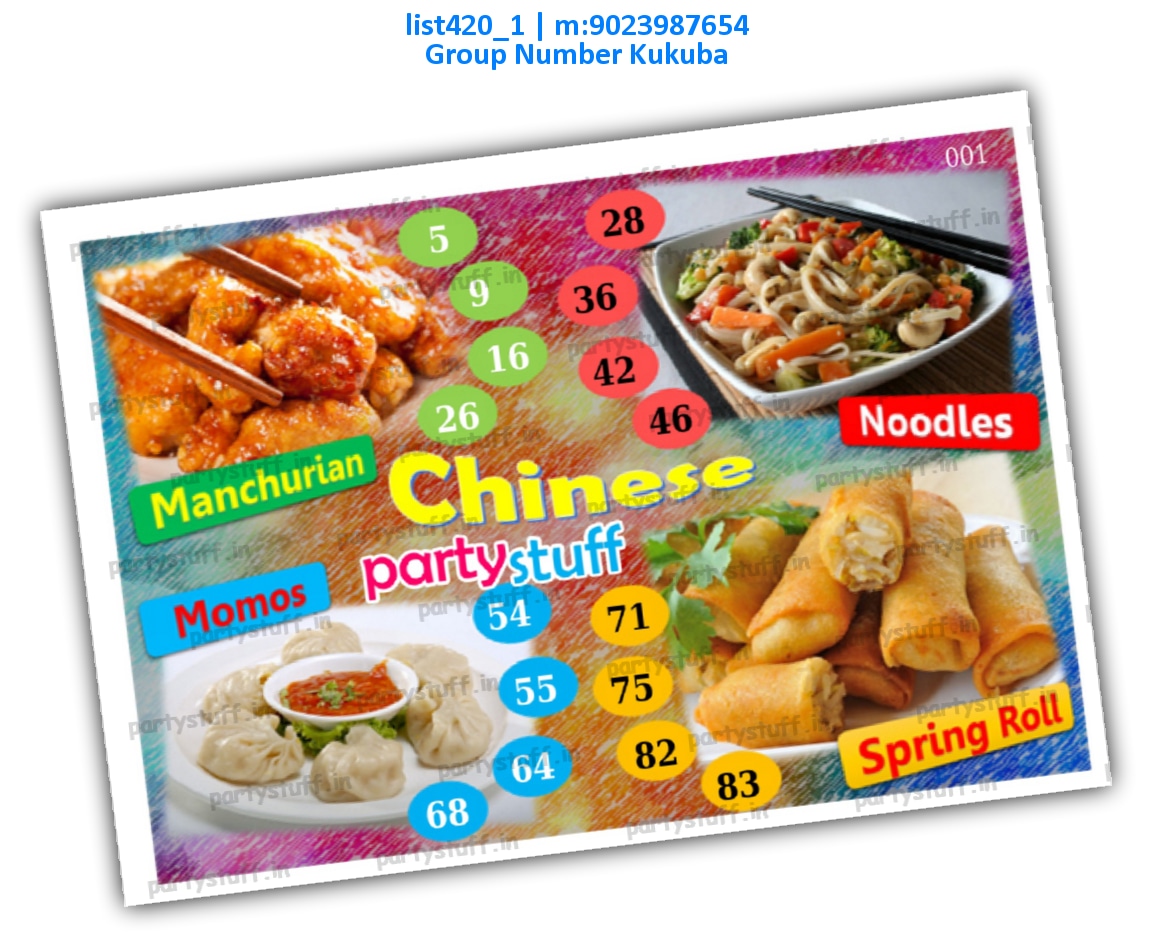 Chinese Food kukuba 7 | PDF list420_1 PDF Tambola Housie