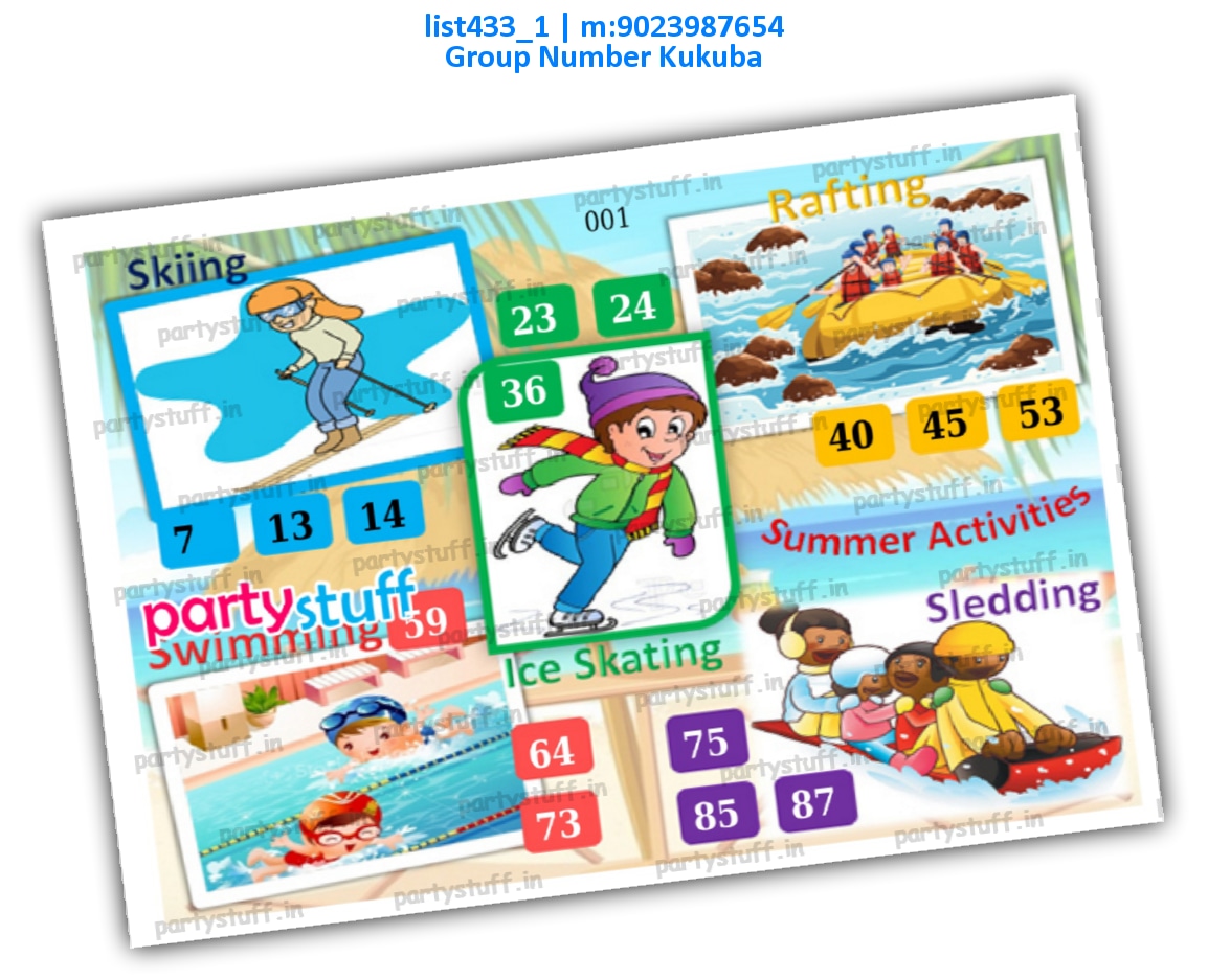 Summer Activities kukuba 4 | PDF list433_1 PDF Tambola Housie