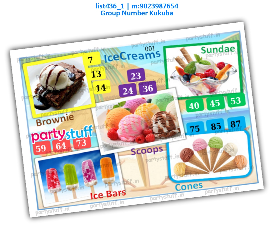 Summer Icecream kukuba 1 | PDF list436_1 PDF Tambola Housie