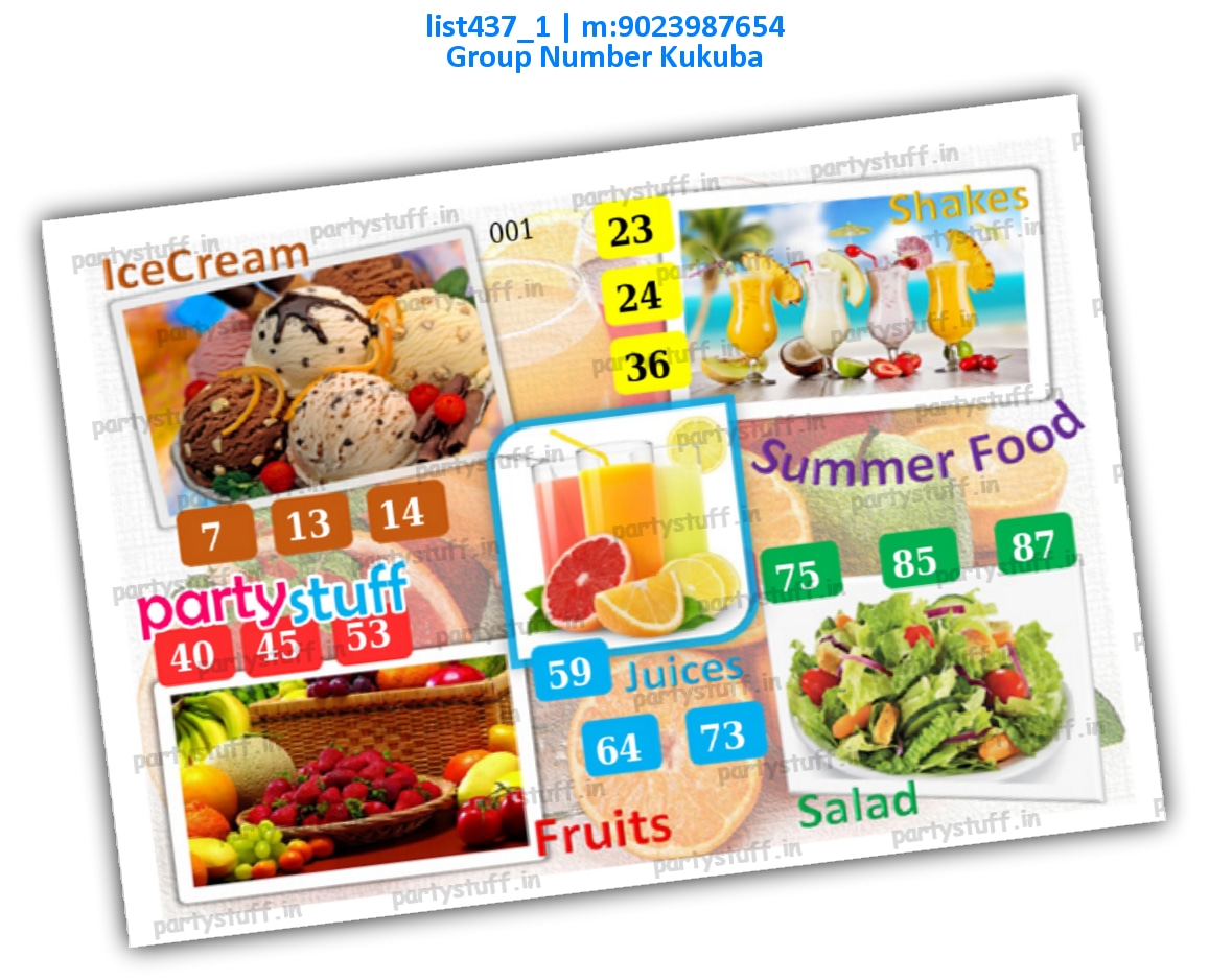 Summer Food kukuba 8 | PDF list437_1 PDF Tambola Housie