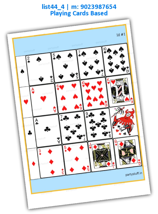Playing Cards Joker Vertical Images Big list44_4 PDF Tambola Housie