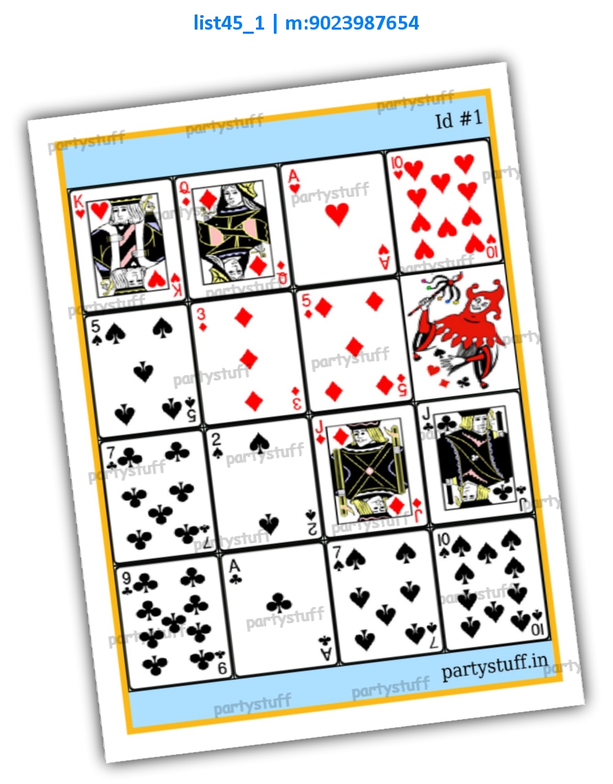 Playing Cards Joker Vertical Images Big Random | PDF list45_1 PDF Tambola Housie