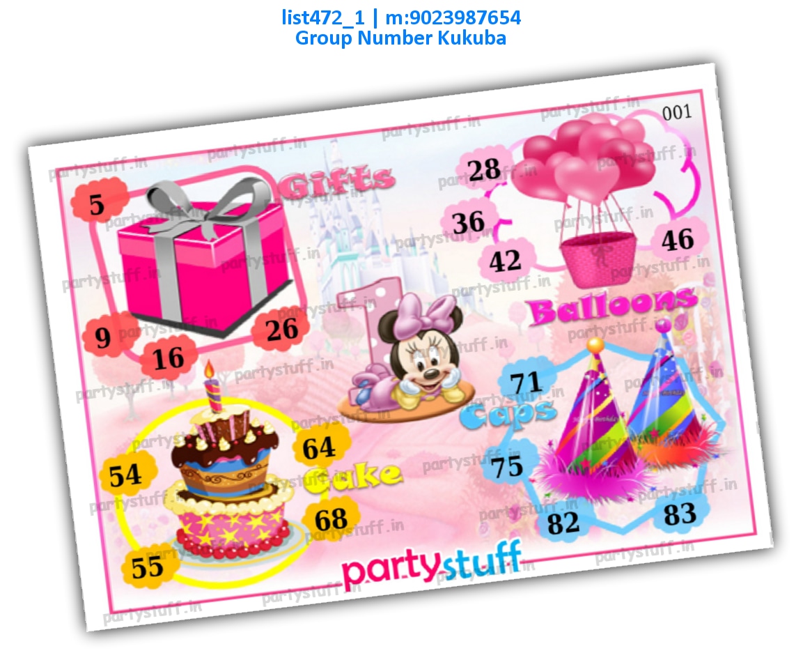 1st Birthday Girl kukuba 13 | PDF list472_1 PDF Tambola Housie