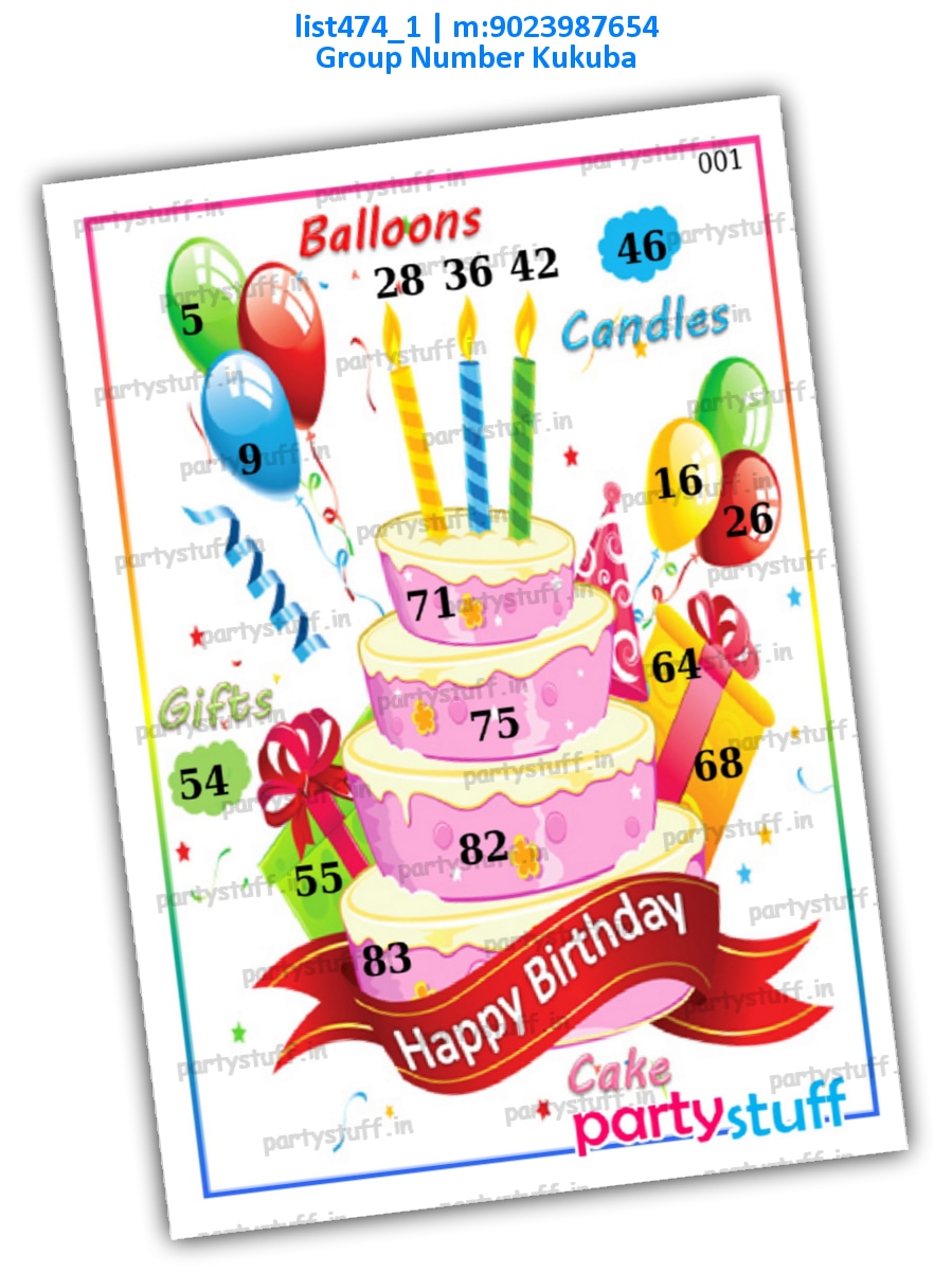 Birthday kukuba 15 | PDF list474_1 PDF Tambola Housie