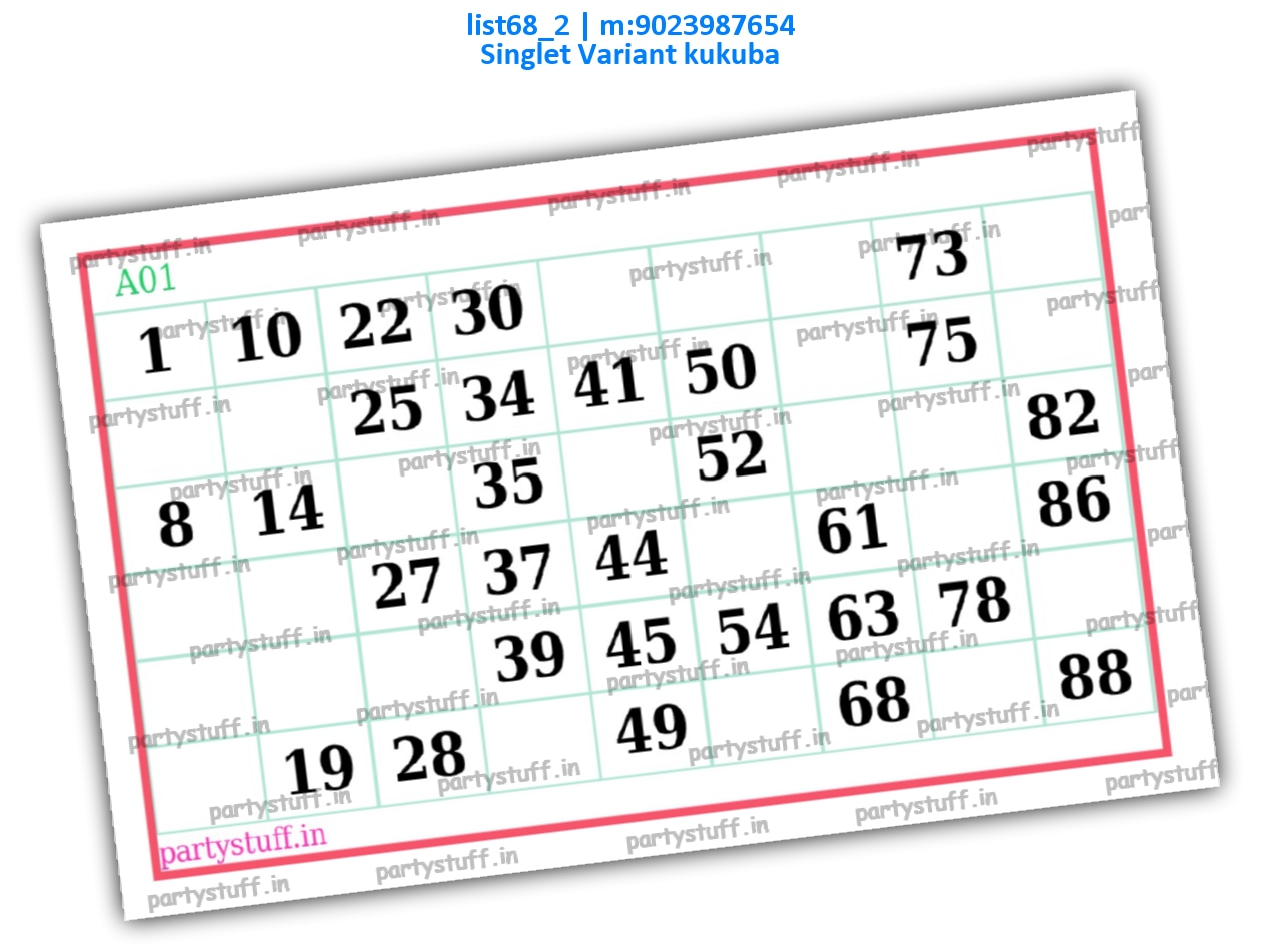 90 - 9x6 - 30 Cues | PDF list68_2 PDF Tambola Housie