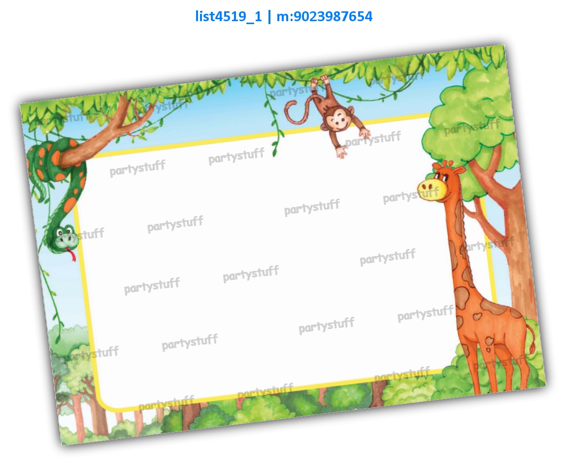 Animal Jungle Frame | Printed list4519_1 Printed Props