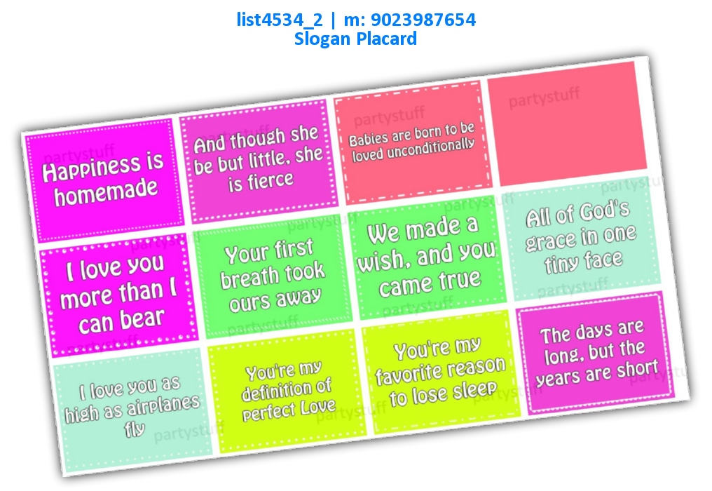 Baby Slogans list4534_2 Printed Props