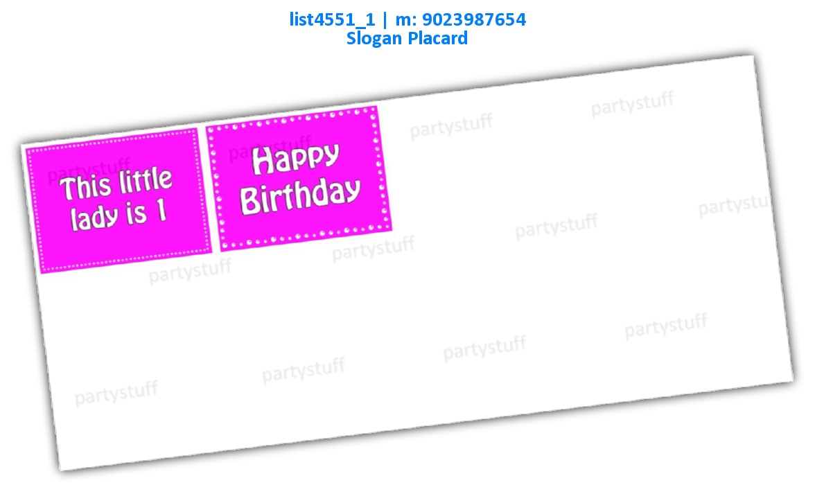 Birthday 1st Slogans | Printed list4551_1 Printed Props