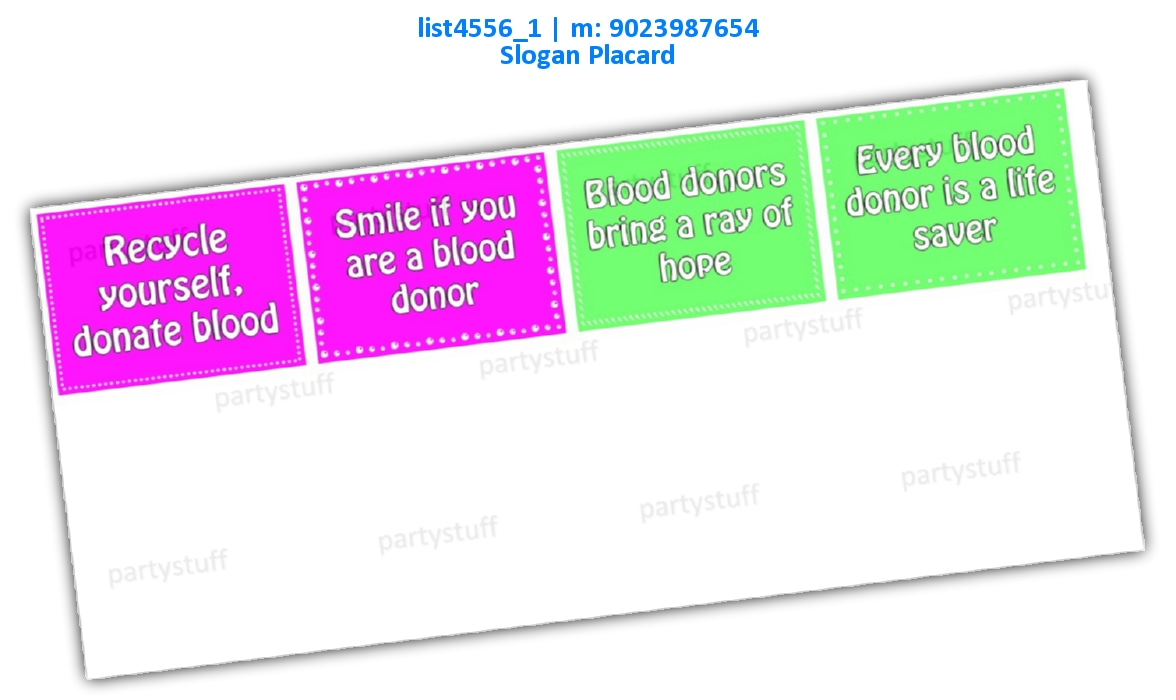 Blood donation Slogans 2 | Printed list4556_1 Printed Props