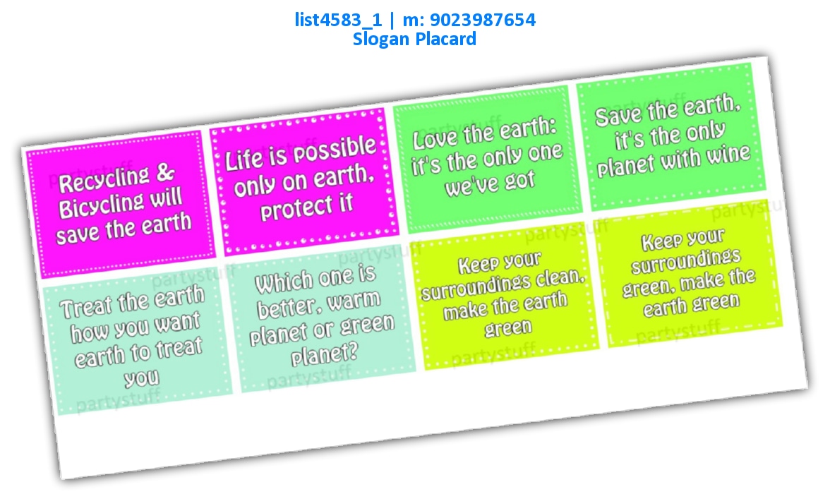 Earth Slogans 4 | Printed list4583_1 Printed Props