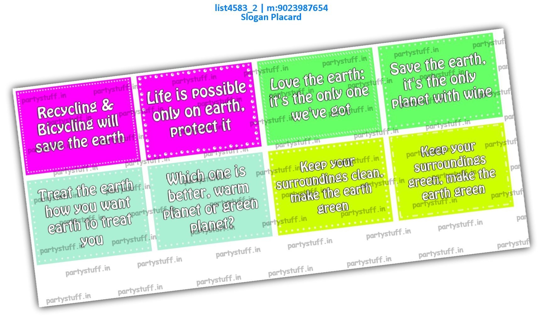 Earth Slogans 4 | Printed list4583_2 Printed Props