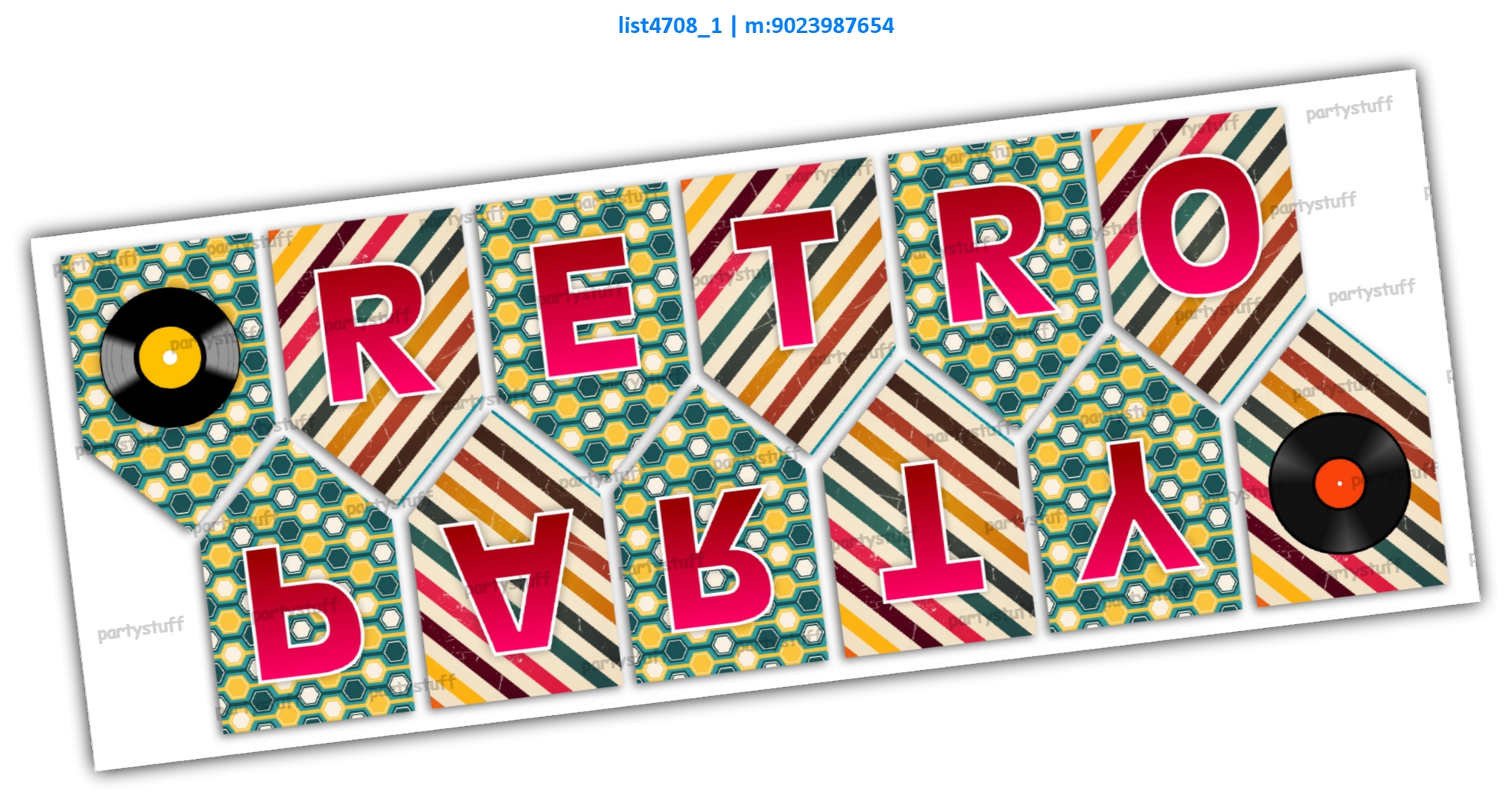 Retro Alphabet Garland | Printed list4708_1 Printed Decoration