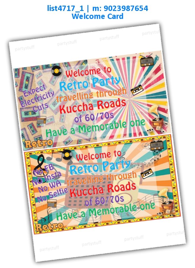 Retro Welcome Cards | Printed list4717_1 Printed Cards